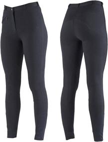 img 1 attached to Horze Soft Patch Breeches Peacoat Sports & Fitness