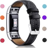 🔗 hotodeal charge 2 leather band: classic genuine leather wristband with metal connectors - perfect fit for women and men, small or large logo