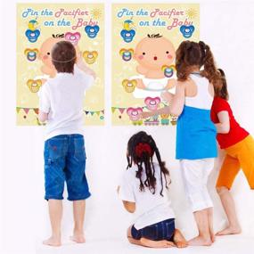 img 2 attached to 🚼 Ultimate Baby Shower Entertainment: Pin The Pacifier On The Baby Game with Large Poster & 72 Stickers