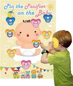 img 1 attached to 🚼 Ultimate Baby Shower Entertainment: Pin The Pacifier On The Baby Game with Large Poster & 72 Stickers