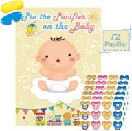 🚼 ultimate baby shower entertainment: pin the pacifier on the baby game with large poster & 72 stickers логотип