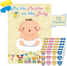 img 4 attached to 🚼 Ultimate Baby Shower Entertainment: Pin The Pacifier On The Baby Game with Large Poster & 72 Stickers