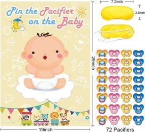 img 3 attached to 🚼 Ultimate Baby Shower Entertainment: Pin The Pacifier On The Baby Game with Large Poster & 72 Stickers