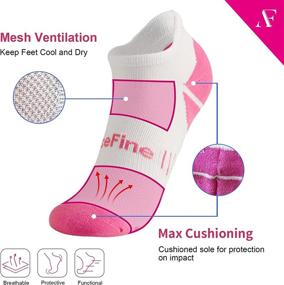 img 3 attached to 🧦 AceFine Women's Ankle Socks - Pack of 6 with Cushioned Support for Athletic Running - Low Cut Design