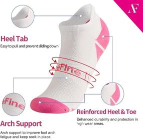 img 2 attached to 🧦 AceFine Women's Ankle Socks - Pack of 6 with Cushioned Support for Athletic Running - Low Cut Design