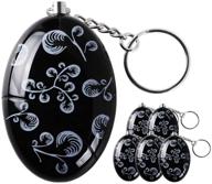 🔑 6-pack lermedne 120 db personal alarm keychain - emergency safety self defense keyring with included batteries - black color logo