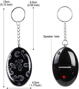 img 2 attached to 🔑 6-Pack Lermedne 120 dB Personal Alarm Keychain - Emergency Safety Self Defense Keyring with Included Batteries - Black Color