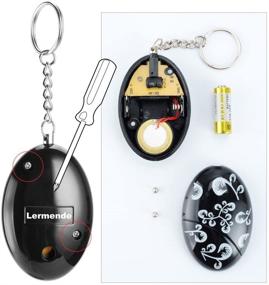 img 1 attached to 6-пак Lermedne 120 дБ персональная тревожная кнопка - аварийная безопасность самозащитный брелок со встроенными батарейками - черного цвета