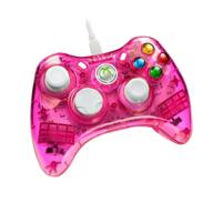 pdp rock candy wired controller for xbox 360, pink palooza: enhanced gaming experience with vibrant pink design logo