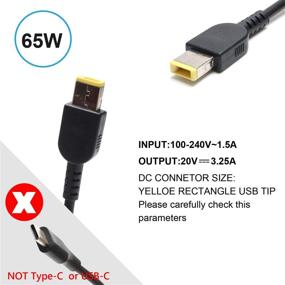 img 3 attached to 🔌 High-Quality 65W Lenovo Thinkpad T470 T440 T460 Charger - USB Tip AC Adapter with Power Supply Cord - Compatible with IdeaPad Yoga 2 11 13 2 Pro - 20V 3.25A - Long-lasting Performance - Essential for Travel or Home Office Use