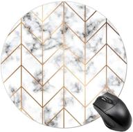 🖱️ round non-slip rubber mousepad - bybart black & white marble stripe mouse pad for computers laptop, office accessories desk decor logo