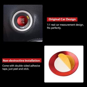 img 1 attached to Dodge Challenger Charger Durango Chrysler Engine Start Stop Button Cover Stickers - PIFOOG Push Button Decals for Interior Decorations Trim, Ideal for Men & Women, Red