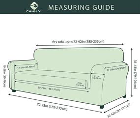 img 2 attached to 🛋️ CHUN YI Stretch Sofa Slipcover - 2 Piece Couch Cover, Large Size, Gray - Soft Coat with Elastic Bottom, Checks Spandex Jacquard Fabric