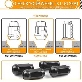 img 2 attached to 🔧 Гайки колесные MIKKUPPA M14x1.5 - Совместимы с Avalanche 07-13, Colorado 15-19, Express 1500 03-14, Silverado 1500 99-19 После рынка - 24 шт. Черные закрытые концы гайки ореха.