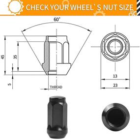 img 3 attached to 🔧 Гайки колесные MIKKUPPA M14x1.5 - Совместимы с Avalanche 07-13, Colorado 15-19, Express 1500 03-14, Silverado 1500 99-19 После рынка - 24 шт. Черные закрытые концы гайки ореха.