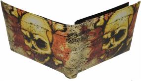 img 3 attached to Bifold Exotic Wallet: Stylish Skull Print for Men's Accessories, Card Cases, and Money Organizers