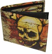 bifold exotic wallet: stylish skull print for men's accessories, card cases, and money organizers logo