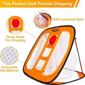 img 2 attached to Galileo Sports LLC Indoor Golf Chipping Net - Golf Training Aids for Chipping Practice - Includes 12 Foam Training Balls (Orange, 24&#34;L x 28&#34;W)