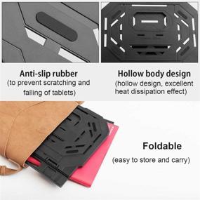 img 2 attached to 📱 Versatile Foldable Stand: Adjustable 9 Levels for Drawing Tablet, Laptop, iPad & More, with Built-in Phone Holder