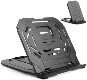 img 4 attached to 📱 Versatile Foldable Stand: Adjustable 9 Levels for Drawing Tablet, Laptop, iPad & More, with Built-in Phone Holder