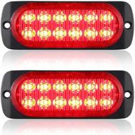 🚦 at-haihan pack of 2 aluminum housing red led trailer stop brake turn tail lights: dot compliant waterproof lighting for truck tractor jeep rv logo