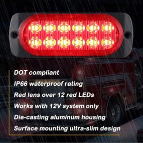 img 3 attached to 🚦 AT-HAIHAN Pack of 2 Aluminum Housing Red LED Trailer Stop Brake Turn Tail Lights: DOT Compliant Waterproof Lighting for Truck Tractor Jeep RV
