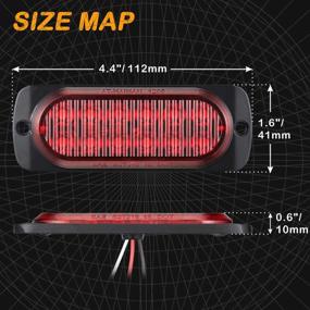 img 2 attached to 🚦 AT-HAIHAN Pack of 2 Aluminum Housing Red LED Trailer Stop Brake Turn Tail Lights: DOT Compliant Waterproof Lighting for Truck Tractor Jeep RV