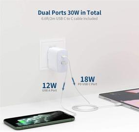 img 3 attached to High-Speed 30W 2-Port Fast Charger with USB-C Adapter for iPad Pro, iPad Air, Google Pixel, and More - Includes Foldable PD 3.0 Wall Charger and 6.6ft USB C to C Cord
