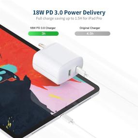 img 2 attached to High-Speed 30W 2-Port Fast Charger with USB-C Adapter for iPad Pro, iPad Air, Google Pixel, and More - Includes Foldable PD 3.0 Wall Charger and 6.6ft USB C to C Cord