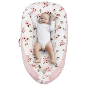 img 4 attached to 👶 Portable Baby Lounger & Baby Nest, Reversible Newborn Lounger for Bassinet, Durable and Machine Washable Infant Lounger Bed, Adjustable Bed for Babies Aged 0-12 Months (Pink Blossom)