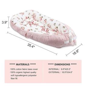 img 1 attached to 👶 Portable Baby Lounger & Baby Nest, Reversible Newborn Lounger for Bassinet, Durable and Machine Washable Infant Lounger Bed, Adjustable Bed for Babies Aged 0-12 Months (Pink Blossom)