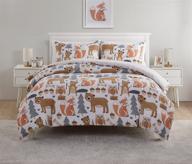 🏕️ vcny home little campers collection comforter set: soft & cozy bedding for twin beds, stylish chic design for home décor, machine washable & multi-colored logo