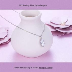 img 1 attached to 💎 Dainty Sterling Silver Solitaire Necklace: Sparkling Marquise Pendant for Women & Teen Girls, Adjustable Silver Chain - Ideal Birthday Gift & Fashionable Jewelry (15+3 Inches)