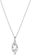 💎 dainty sterling silver solitaire necklace: sparkling marquise pendant for women & teen girls, adjustable silver chain - ideal birthday gift & fashionable jewelry (15+3 inches) logo