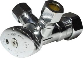 img 3 attached to 🚰 Dual Compression Outlet Angle Stop Valve, Plumbing Fitting, Quarter Turn, Single Handle, with Multiple Select Positions, Water Valve Shut Off 1/2" NOM (5/8" OD) x (3/8" x 3/8")