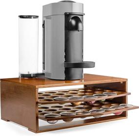 img 3 attached to ☕ Homevative Bamboo Coffee Stand for Nespresso Vertuo with Sliding Capsule Drawers - Espresso Finish