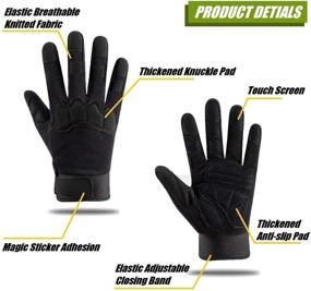 img 3 attached to 🧤 HYCOPROT Full Finger Tactical Gloves: Ultimate Protection for Shooting, Hunting, Motorcycling, and Climbing Enthusiasts - Breathable Lightweight Outdoor Military Gloves with Touch Screen Knuckle Protection