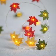 impress life 10ft 40led maple leaf fairy lights: battery operated with remote, perfect for thanksgiving harvest festival, porch bedroom and seasonal decor логотип