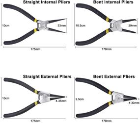img 1 attached to 🔧 Комплект тангенциальных клещей на высокую скольжение 7 дюймов - 4-х частейный набор с внутренними/внешними токарными клещами, прямыми/согнутыми наконечниками клещей, клеммными клещами - Включает сумку для хранения.