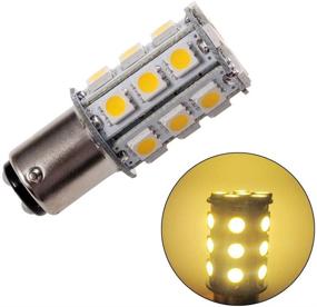 img 2 attached to 🔦 Pack of 2 GRV Ba15d 1076 1142 1176 DC12V 24-5050SMD Lamp Beads Landscape Path Deck RV Camper Marine Boat Trailer Lighting in Warm White