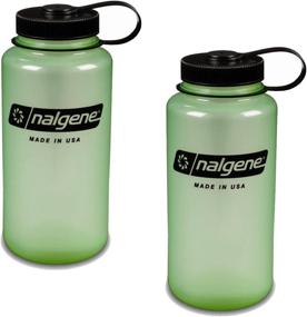 img 1 attached to 🍃 Nalgene Triton Wide Mouth 32oz Water Bottle - 2 Pack (Glow in the Dark Green)