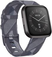 📿 cavn отделанные браслеты для fitbit versa 2/versa/versa lite, дышащая тканевая замена ремешка-браслета для женщин и мужчин в умных часах versa 2/versa/versa lite логотип