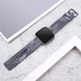 img 2 attached to 📿 CAVN Отделанные браслеты для Fitbit Versa 2/Versa/Versa Lite, дышащая тканевая замена ремешка-браслета для женщин и мужчин в умных часах Versa 2/Versa/Versa Lite