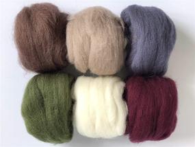 img 4 attached to 🧶 T.F GHG Winter-themed Needle Felting Wool Roving Set - 6 Colors, 10G/Color - Total 60G/2.12OZ - 100% Natural Wool for Felting Yarn Craft Supplies - Ideal for Starter Beginners in Needlecrafts