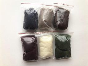 img 1 attached to 🧶 T.F GHG Winter-themed Needle Felting Wool Roving Set - 6 Colors, 10G/Color - Total 60G/2.12OZ - 100% Natural Wool for Felting Yarn Craft Supplies - Ideal for Starter Beginners in Needlecrafts