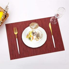 img 4 attached to 🍽️ Vinyl Placemat Kitchen Dining: Stylish and Functional Placemats for Your Table