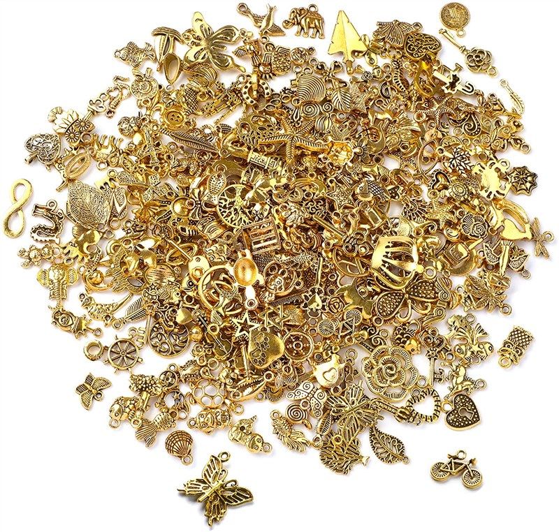 SANNIX 170Pcs Jewelry Making Charms Assorted Gold Plated Enamel Necklace  Bracelet Charms Pendants for DIY Jewelry Making