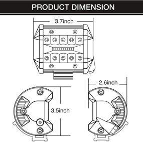 img 3 attached to 🔦 Высокопроизводительные светодиодные прожекторы - DJI 4X4 2Pcs 4 дюйма 120W Тройная рядовая светодиодная планка Off Road OSRAM LED Кубики рабочего света световой пучок комбинированного типа для фар тумана, предназначенные для грузовиков, лодок, UTV, ATV и мотоциклов