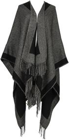 img 4 attached to 🧣 Versatile Women's Shawl and Wrap: Stylish Plus Size Front Cardigan Wrap Scarf Knitted Soft Pashmina