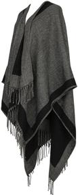 img 1 attached to 🧣 Versatile Women's Shawl and Wrap: Stylish Plus Size Front Cardigan Wrap Scarf Knitted Soft Pashmina